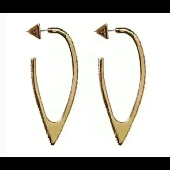 Vince Camuto Pave V Hoop Earrings - Picture 2 of 2